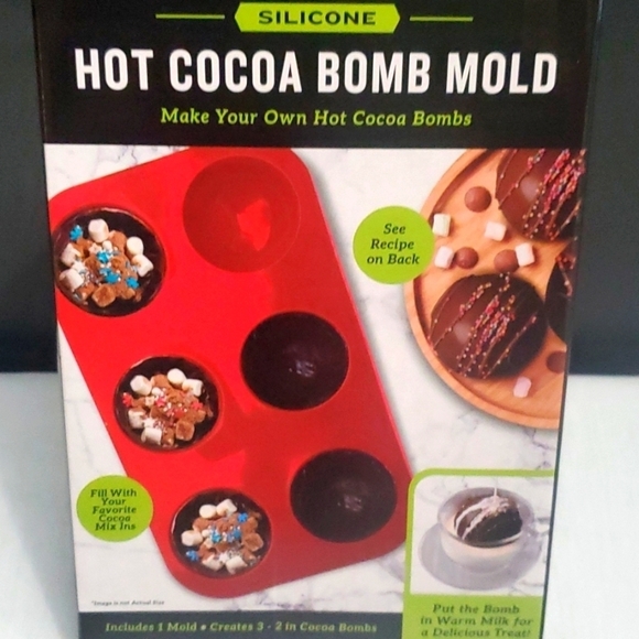 Hot Cocoa Bomb Mold- Silicone- Makes 3 Cocoa Bombs - Picture 1 of 2